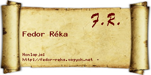 Fedor Réka névjegykártya